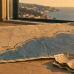 Carte côte d’azur avec villes Nice Cannes Monaco et repères