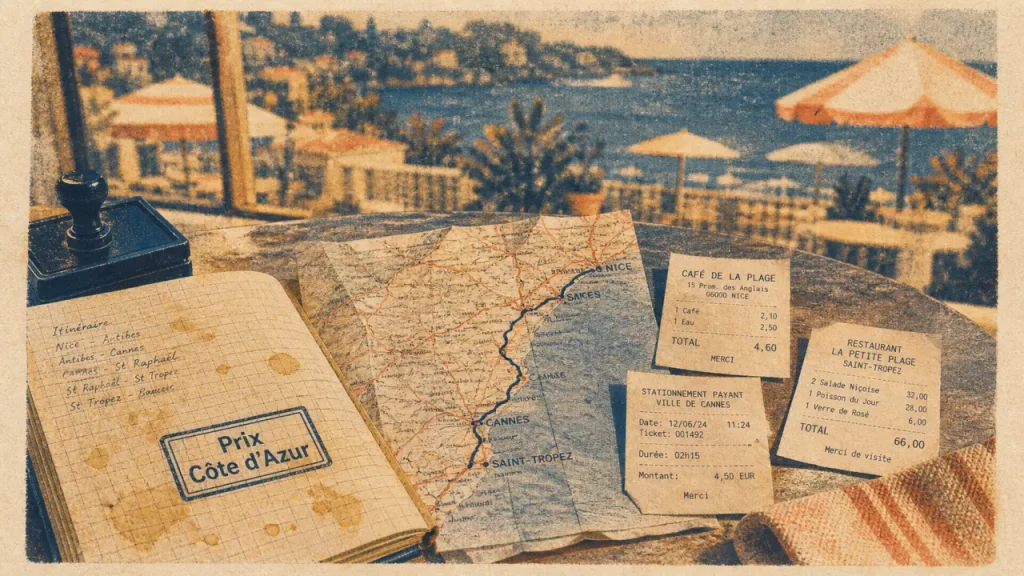 Cote d azur prix : carnet, cartes et reçus pour petits budgets