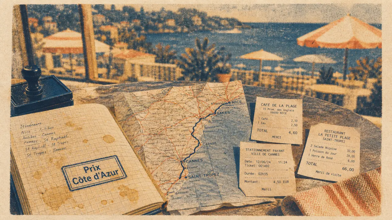 Cote d azur prix : carnet, cartes et reçus pour petits budgets