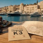 Evenement Monaco : billet perforé Grand Prix et plan de Monaco au Port Hercule
