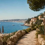 Itinéraire côte d'azur : Promenade des Anglais à Nice, vue mer