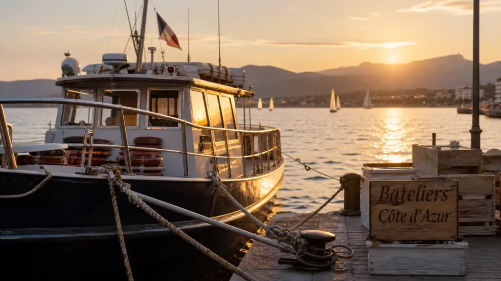 Les bateliers de la cote d azur à La Seyne-sur-Mer, bateau au quai