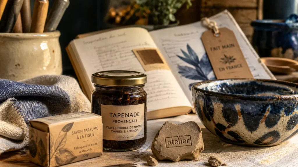 made in cote d azur : pot de tapenade, savon et céramique de Vallauris