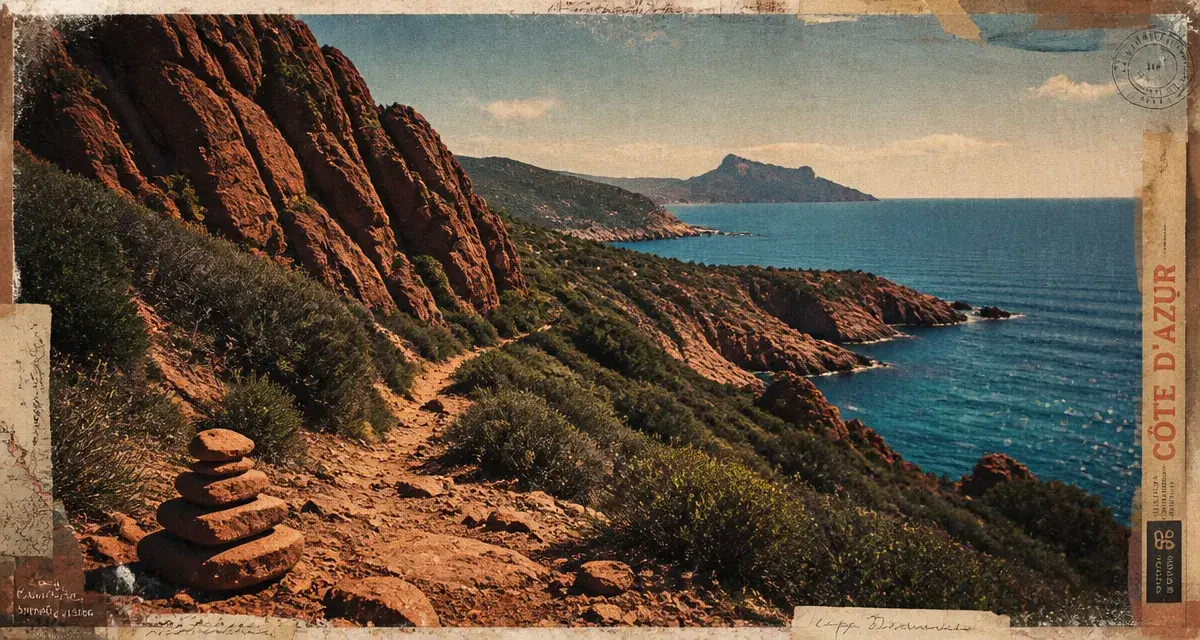 Massif de l'esterel : roches rouges et calanque bleue, Côte d'Azur