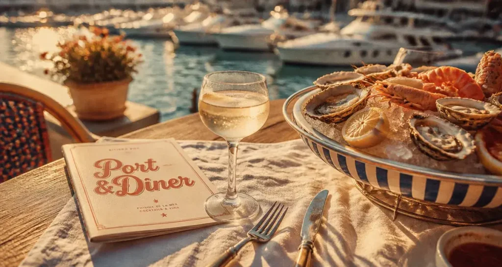 Restaurant saint tropez au port : fruits de mer sur glace