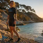 Swimrun cote d azur : swimrunner près d’une crique