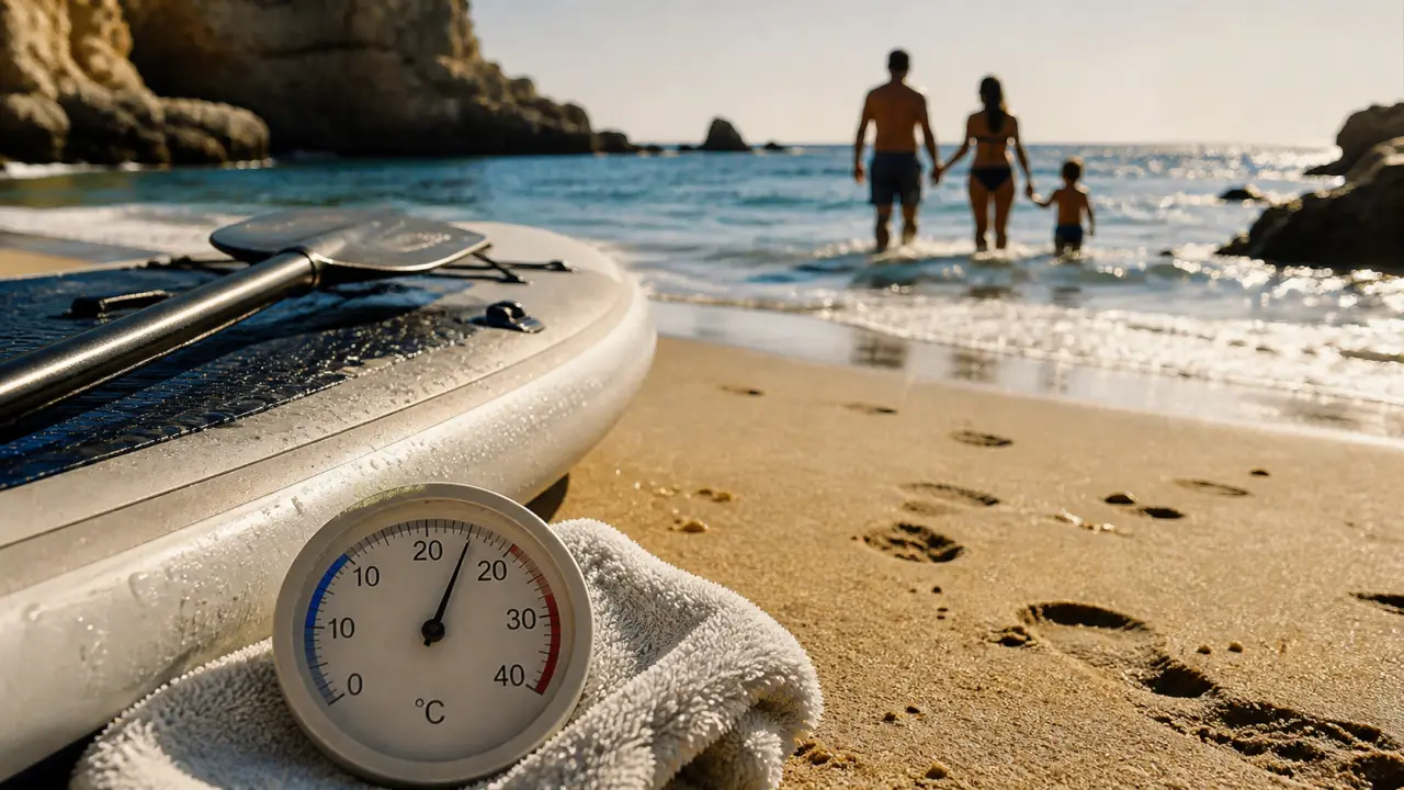 temperature eau cote d azur 22°C, thermomètre et plage