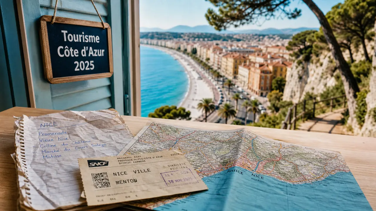 Tourisme cote d azur : carte et train vers Nice, mer et sentiers côtiers