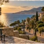 Avenue de la cote d azur roquebrune cap martin, panneau Cap Martin près de la mer