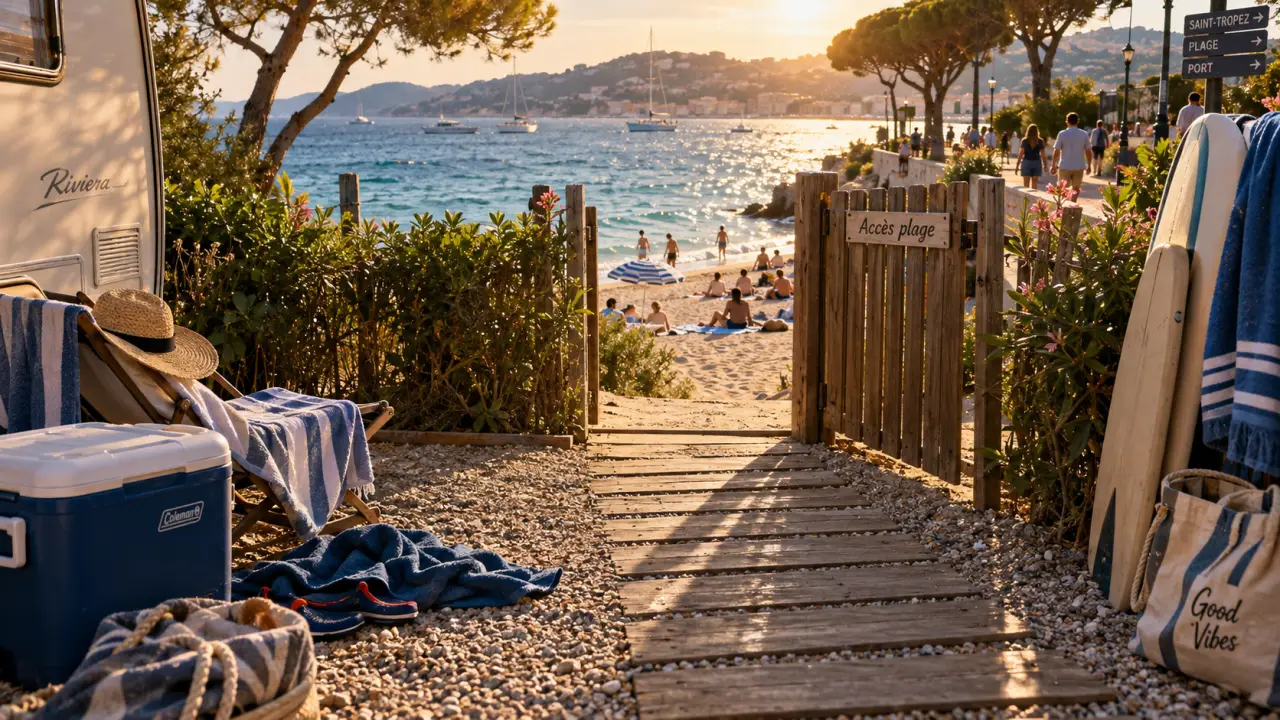 Camping acces direct plage cote d azur : accès piéton à la plage