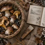 Champignons cote d azur fraîchement récoltés, cueillette responsable