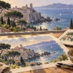 Churchill peint la cote d azur, atelier à Antibes, gouache et lumière