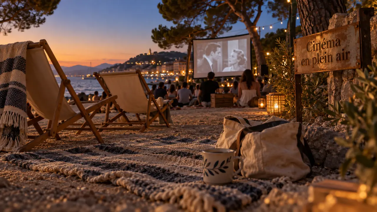 cinema plein air cote d azur : Nice, plaid et spectateurs sur la plage