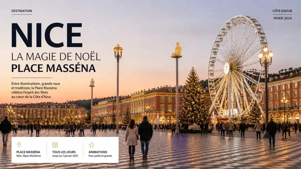 Noel cote d azur sur la place Masséna illuminée à Nice
