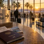 Flughäfen cote d azur : panneau et bagages à l’aéroport, arrivée vers Nice, Toulon-Hyères ou Marseille