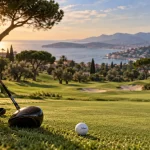 Golf cote d azur : green et fairway sur un parcours niçois au bord de la mer