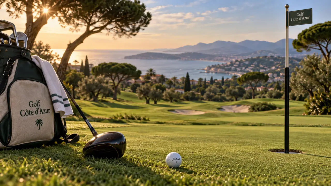 Golf cote d azur : green et fairway sur un parcours niçois au bord de la mer