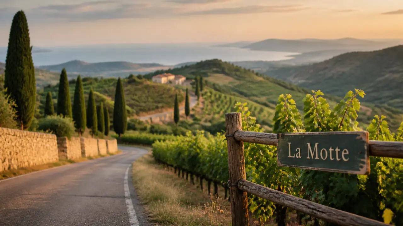 La Motte Côte d Azur, route entre vignes et murets de pierre