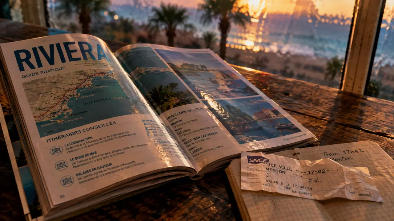 Livre sur la cote d azur : guide Riviera sur table, cartes et itinéraires