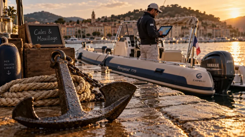 Location bateau cote d azur : ancre et mouillage en crique