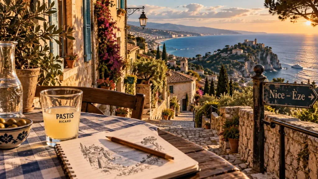 Ou aller sur la cote d azur : ruelles et corniche vers la mer, Nice–Èze
