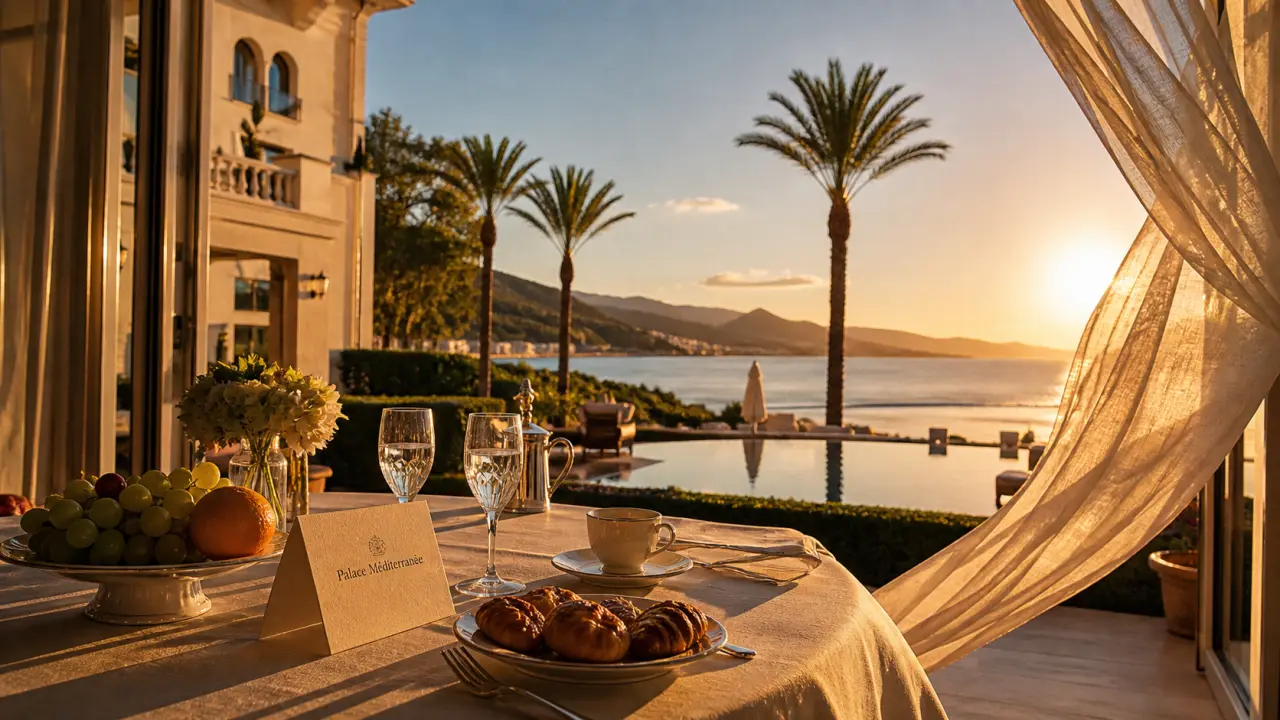 Palace cote d azur : petit-déjeuner sur terrasse face à la mer