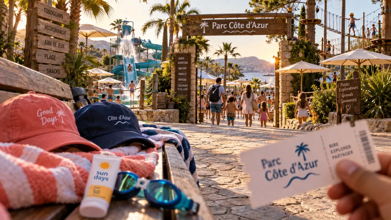 Parc d attraction cote d azur : entrée familiale, jeux aquatiques et ombre pour enfants
