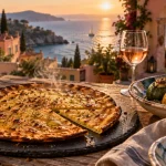 Restaurant typique côte d azur : socca fumante et vue mer