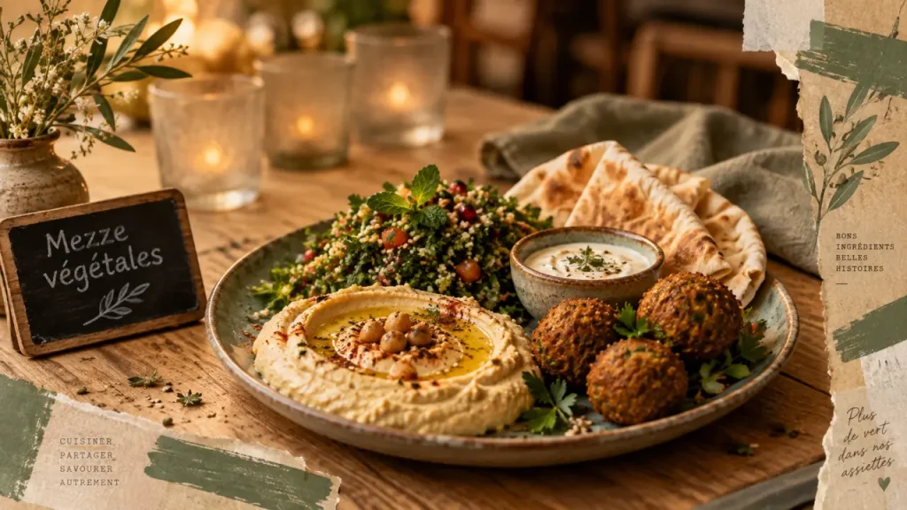 Restaurant vegan Côte d’Azur à Nice : mezze végétales, houmous et falafels