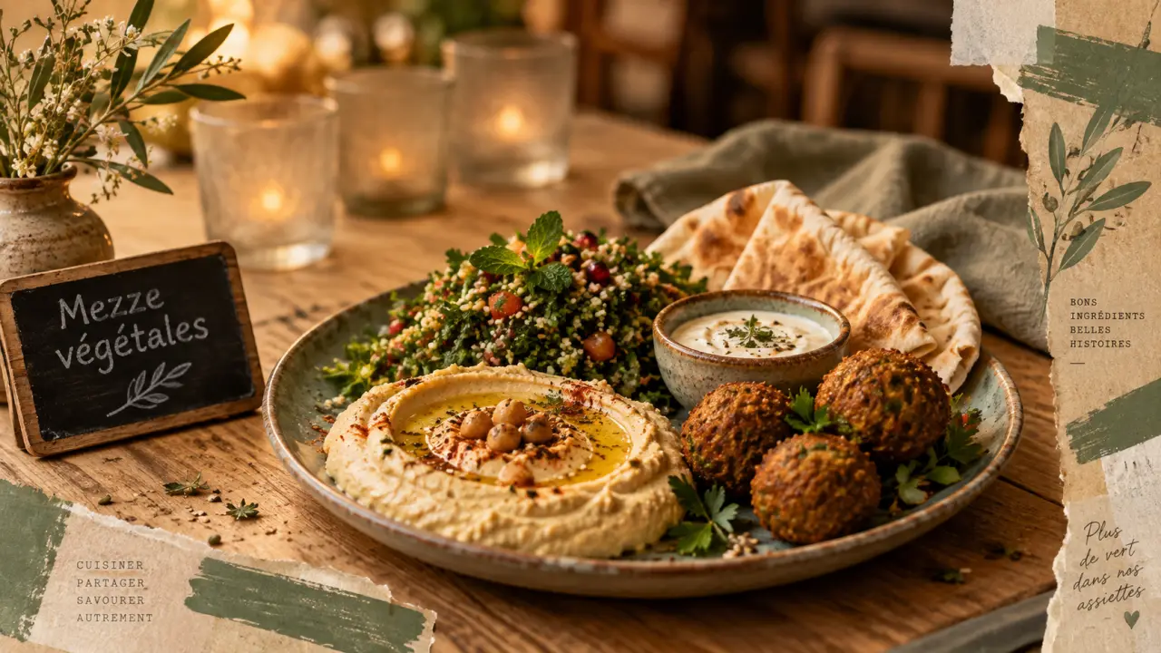 Restaurant vegan Côte d’Azur à Nice : mezze végétales, houmous et falafels