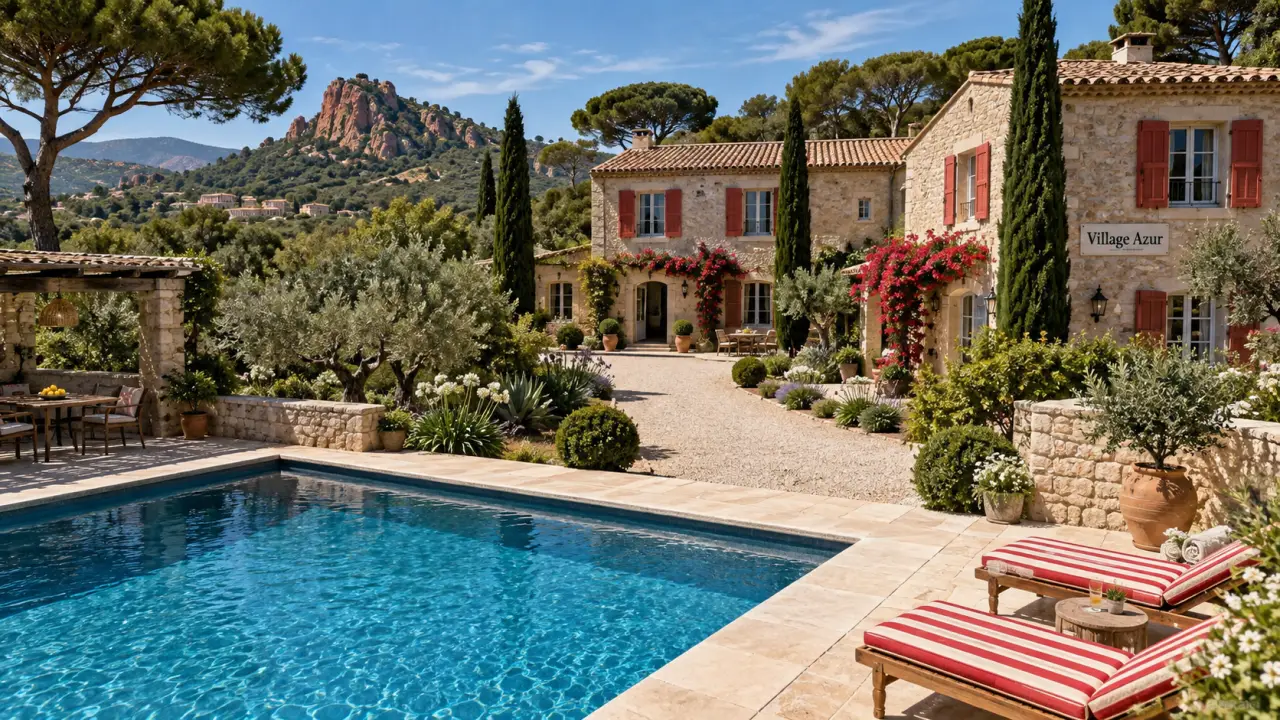 Roquebrune sur Argens village vacances : piscine extérieure du Village Azur