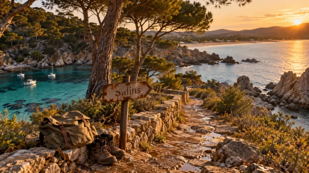 Sentier du littoral saint tropez vers Salins, crique turquoise et rochers