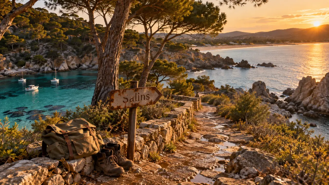 Sentier du littoral saint tropez vers Salins, crique turquoise et rochers