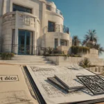 Villa art deco cote d azur à Nice, façade et terrasse en vue.