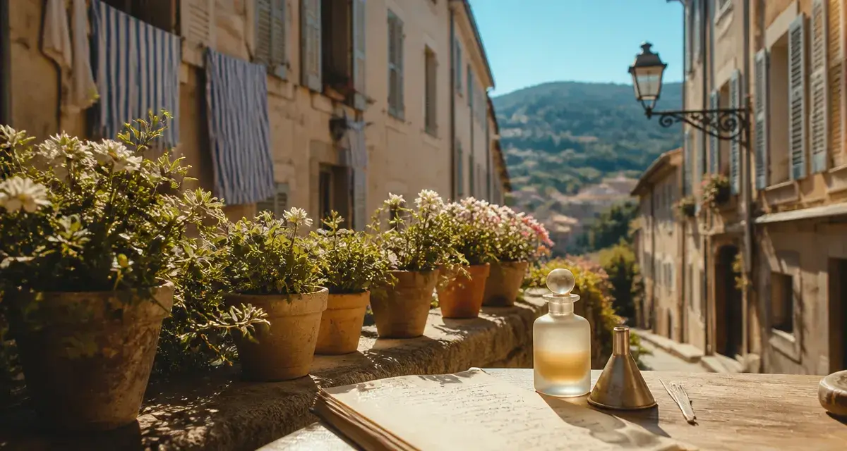 Ville parfum Côte d Azur : Grasse, ruelle et fleurs de jasmin