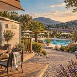 Camping 4 étoiles provence alpes cote d azur : piscine, terrasse, collines provençales