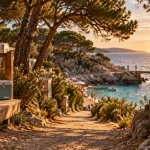 Camping naturiste cote d azur, pancarte plage naturiste, crique turquoise
