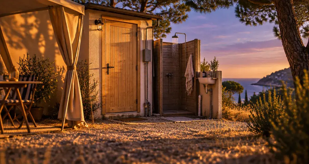 Camping avec sanitaire privé sur emplacement Côte d’Azur
