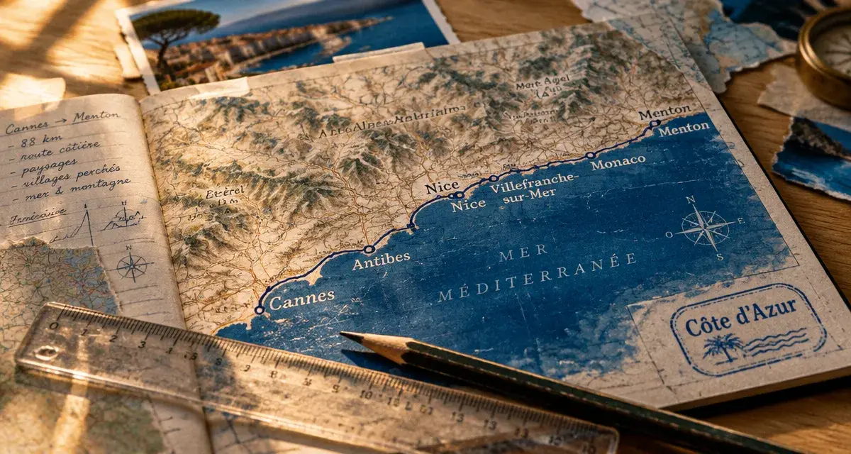 Cote d azur carte du littoral Var, Alpes-Maritimes et frontière italienne