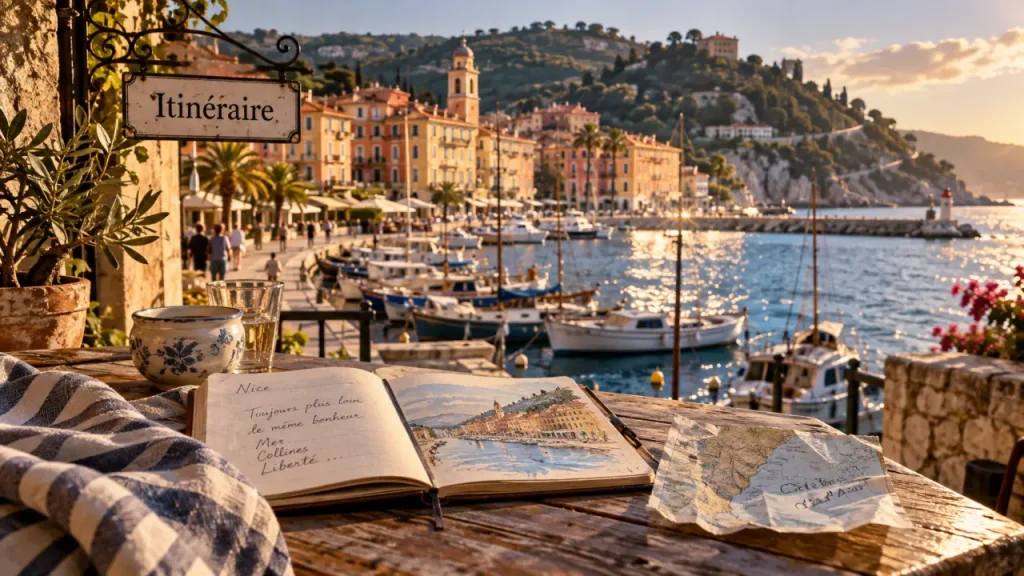cote d azur gezi rehberi : port de Vieux Nice et mer scintillante