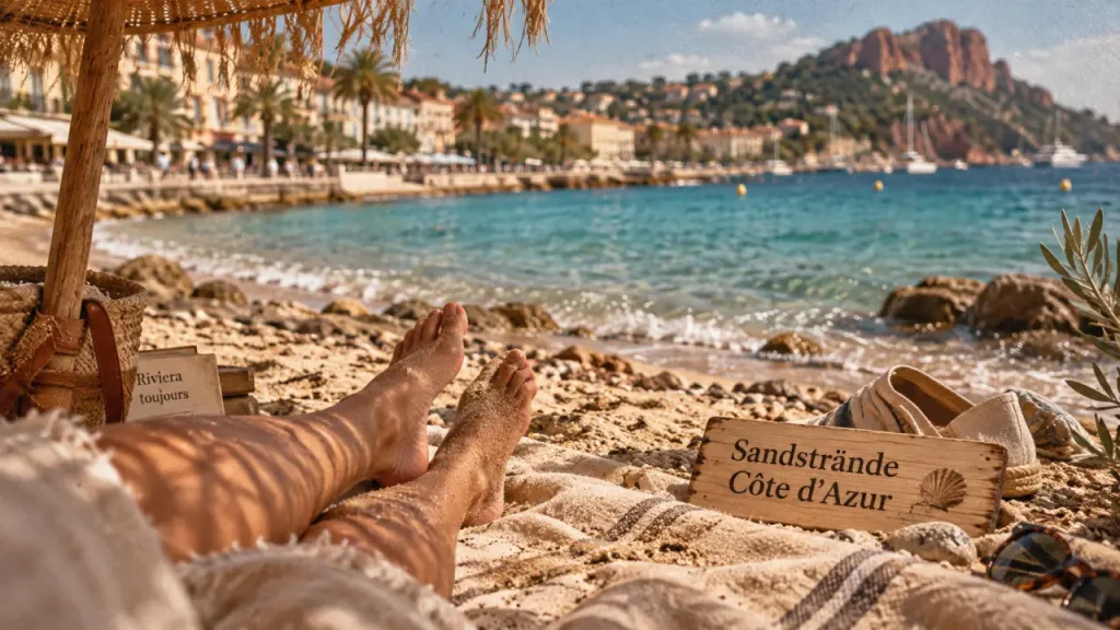 Cote d azur sandstrände : sable fin sur la plage