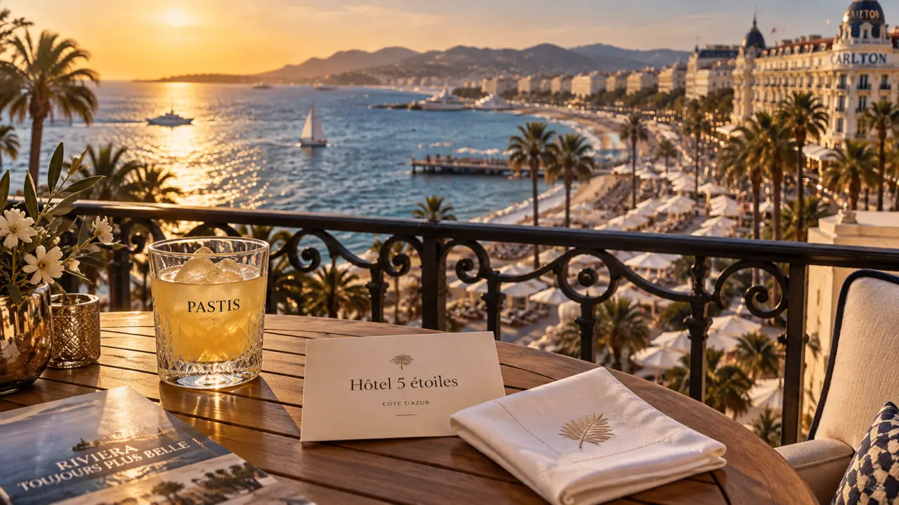 Hotel 5 etoiles cote d azur, vue mer depuis un balcon