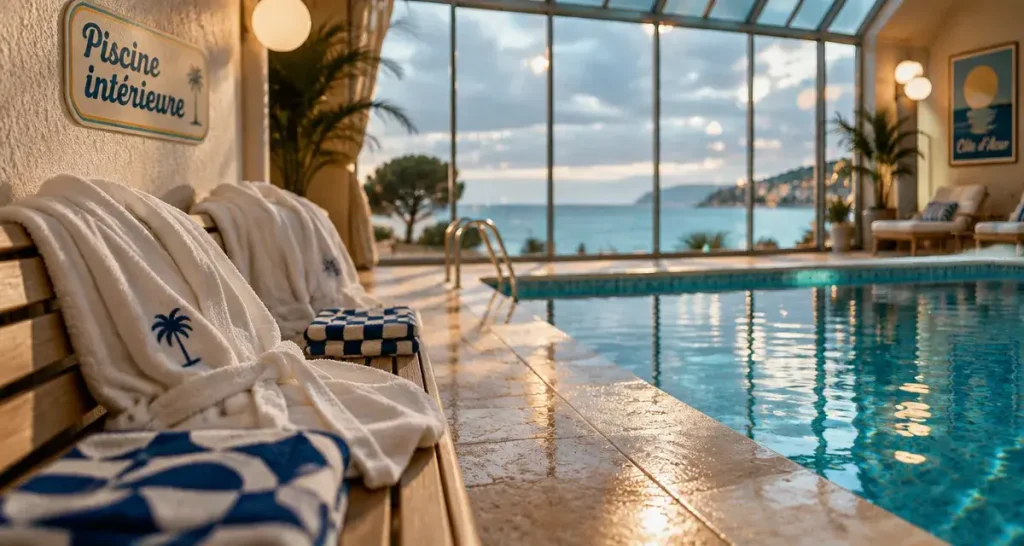 Hotel avec piscine interieure cote d azur, piscine intérieure face à la mer