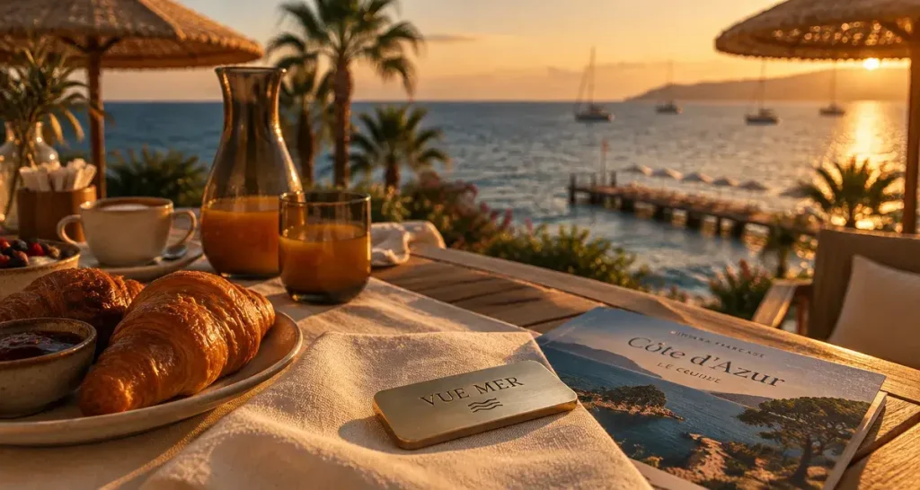 Les meilleurs hotels de la cote d azur : terrasse petit-déjeuner vue mer