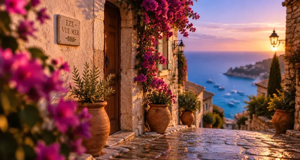Les plus beau village de la cote d azur : ruelles d’Èze et vue mer