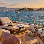 Location yacht cote d azur à Cannes, vue Îles de Lérins depuis le yacht