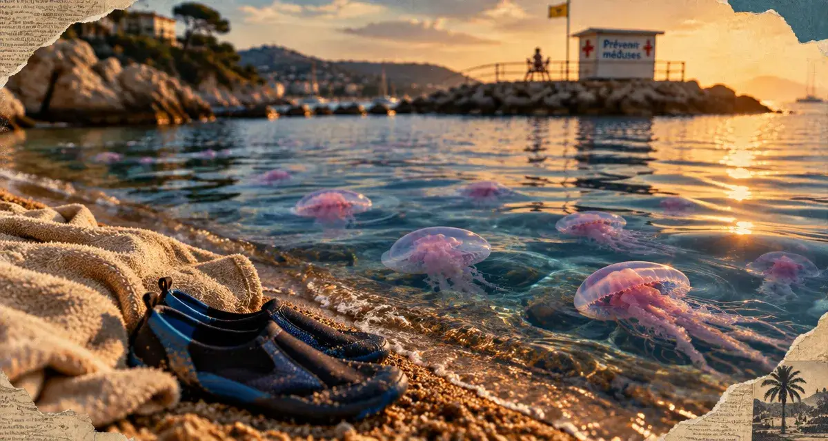 meduse cote d azur : méduses près du rivage sur une plage