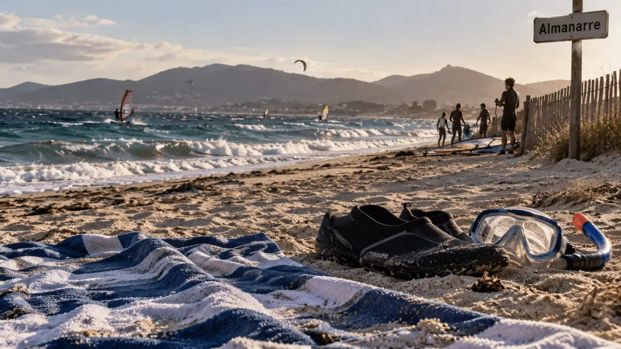 Plus belles plages Hyères : Almanarre, sable et mer agitée par le vent