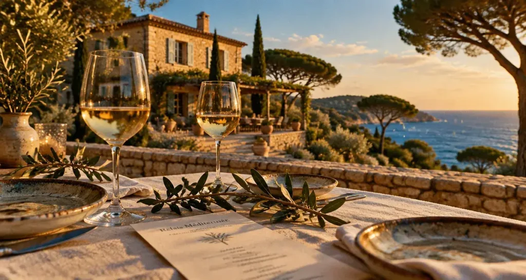 Relais chateaux cote d azur : table provençale face à la Méditerranée