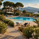 Roquebrune sur argens club vacanciel : piscine extérieure et transats au Village Club